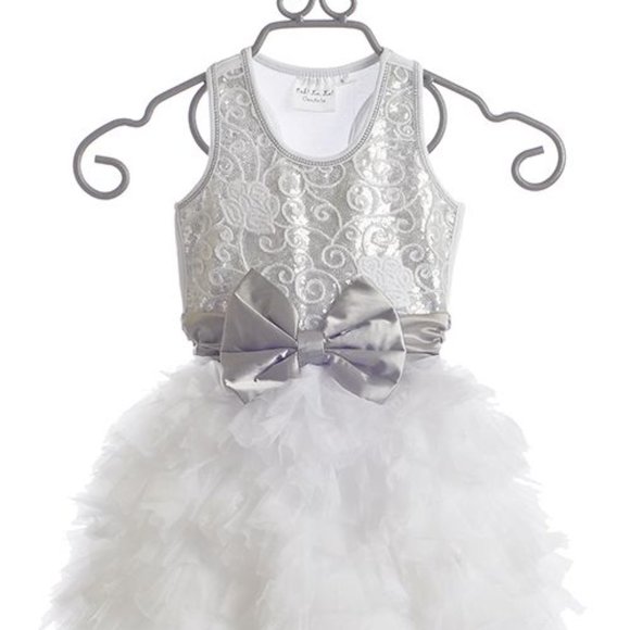 OOH LA LA COUTURE TULLE DRESS - WHITE GRAY SIZE 10 - Picture 5 of 5